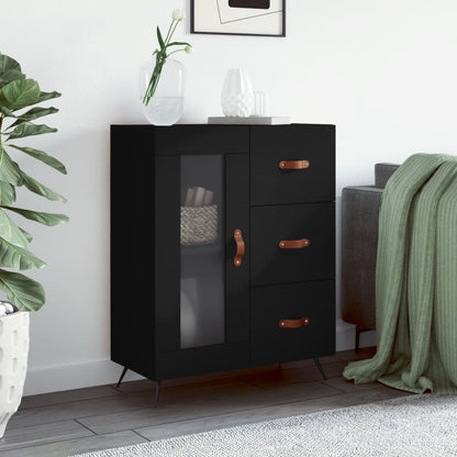 Dressoir 69,5X34X90 Cm Bewerkt Hout Zwart