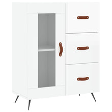 Dressoir 69,5X34X90 Cm Bewerkt Hout Hoogglans Wit