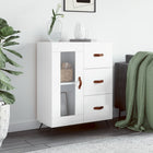 Dressoir 69,5x34x90 cm bewerkt hout hoogglans wit