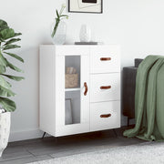 Dressoir 69,5x34x90 cm bewerkt hout hoogglans wit