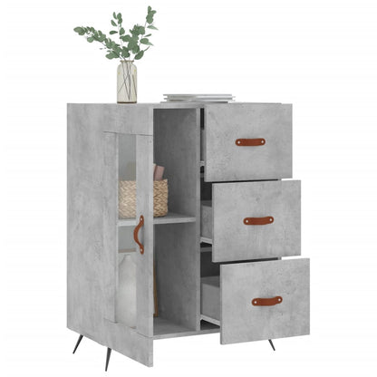 Dressoir 69,5X34X90 Cm Bewerkt Hout Betongrijs