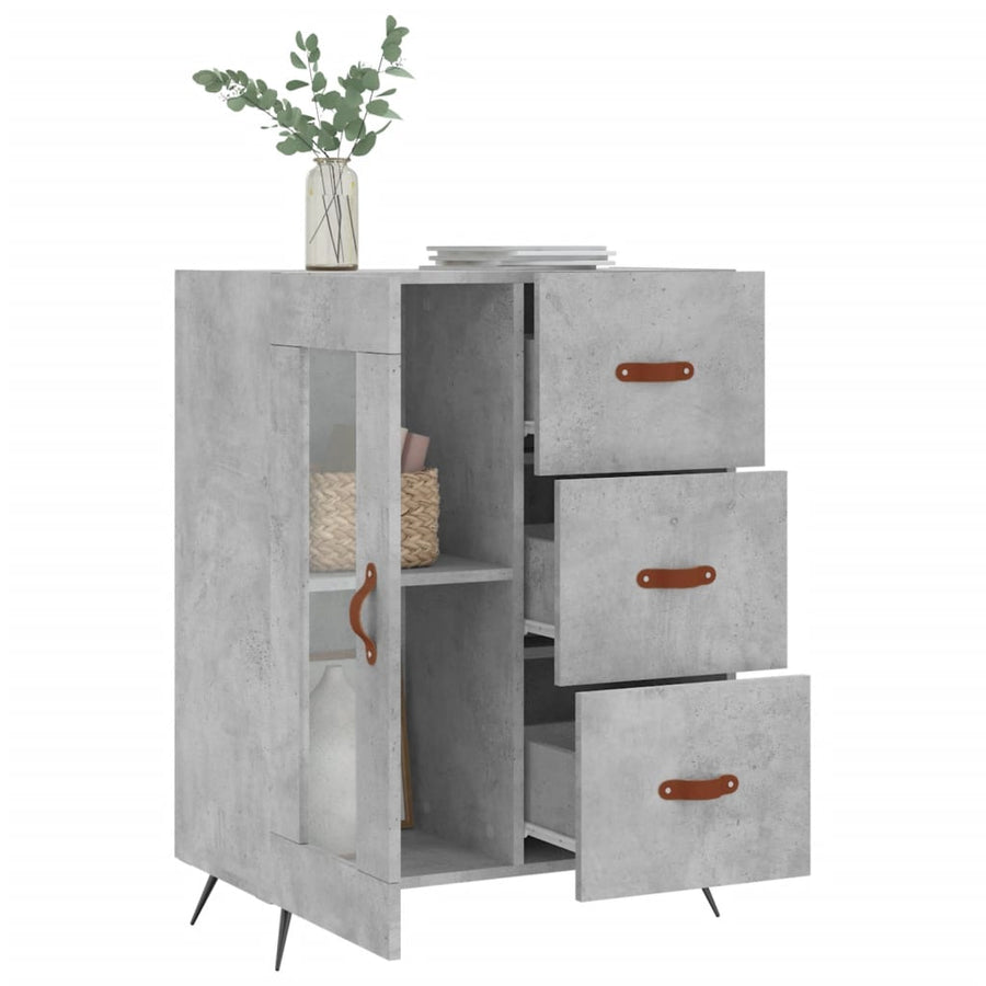 Dressoir 69,5X34X90 Cm Bewerkt Hout Betongrijs