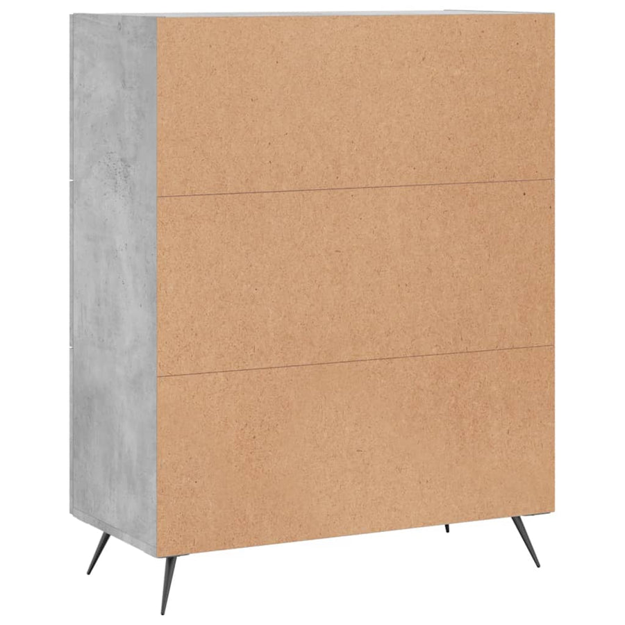 Dressoir 69,5X34X90 Cm Bewerkt Hout Betongrijs