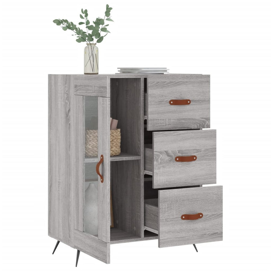 Dressoir 69,5X34X90 Cm Bewerkt Hout Grijs Sonoma Eikenkleurig