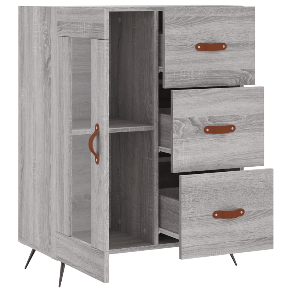 Dressoir 69,5X34X90 Cm Bewerkt Hout Grijs Sonoma Eikenkleurig