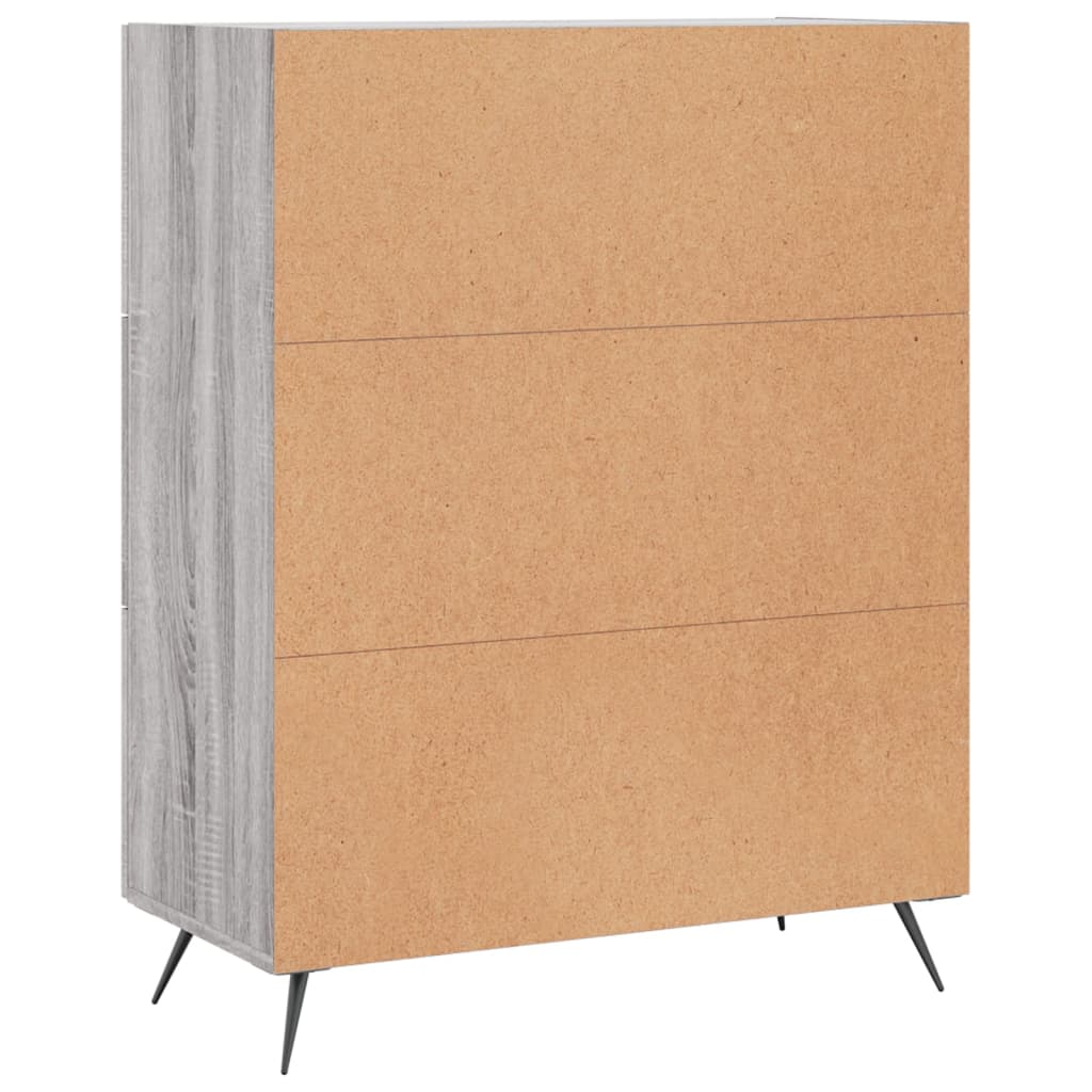 Dressoir 69,5X34X90 Cm Bewerkt Hout Grijs Sonoma Eikenkleurig