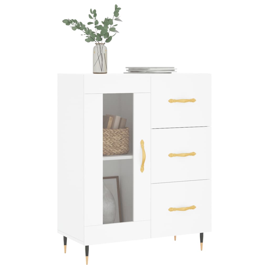 Dressoir 69,5X34X90 Cm Bewerkt Hout Wit