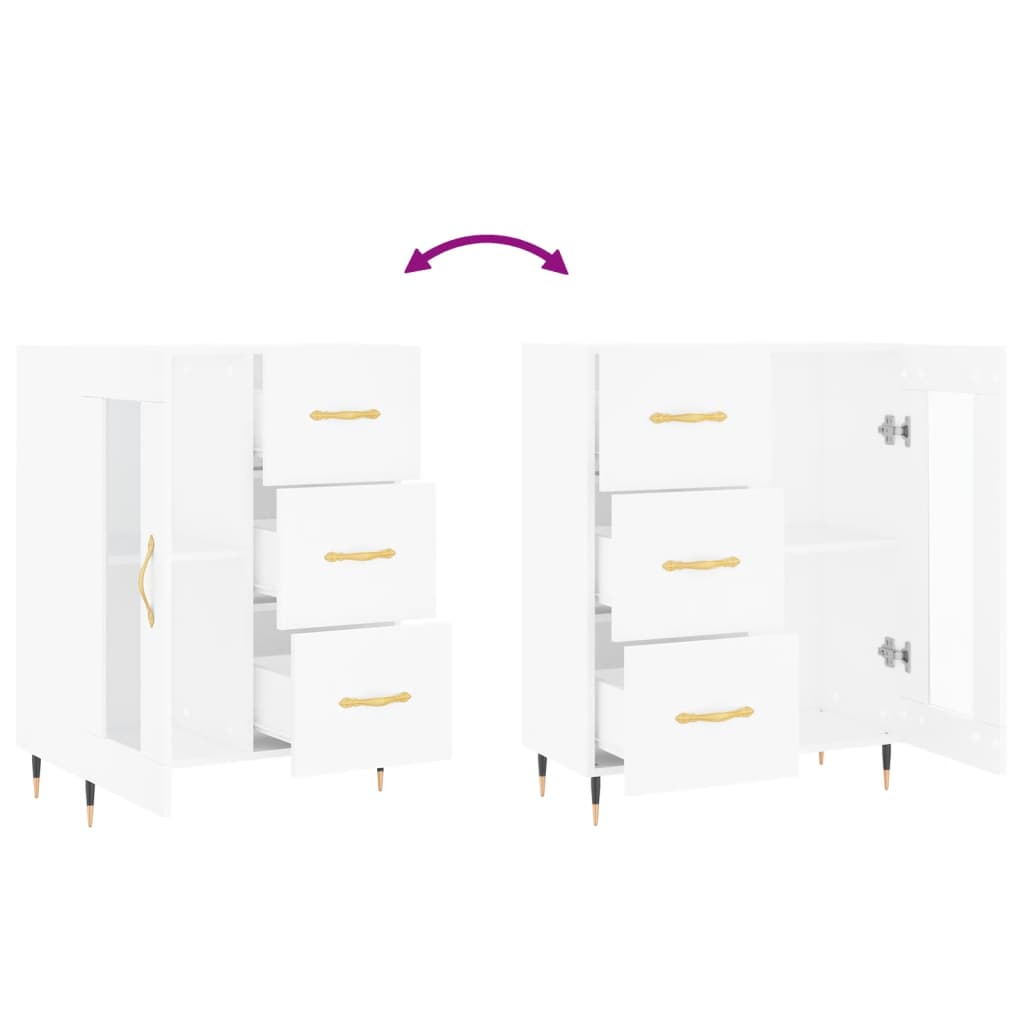 Dressoir 69,5X34X90 Cm Bewerkt Hout Wit