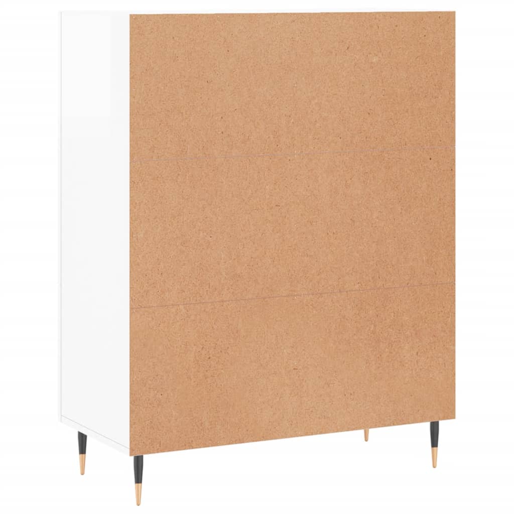 Dressoir 69,5X34X90 Cm Bewerkt Hout Hoogglans Wit