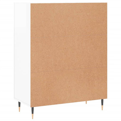 Dressoir 69,5X34X90 Cm Bewerkt Hout Hoogglans Wit