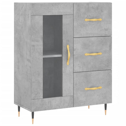 Dressoir 69,5X34X90 Cm Bewerkt Hout Betongrijs