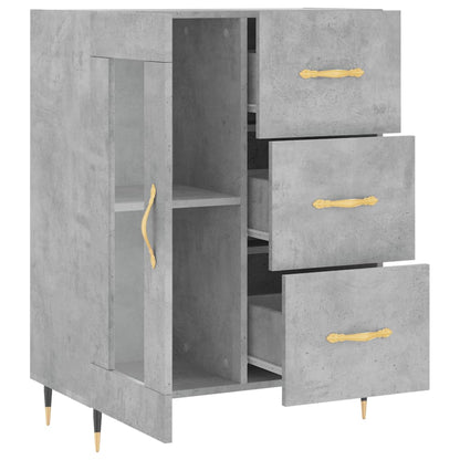 Dressoir 69,5X34X90 Cm Bewerkt Hout Betongrijs