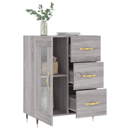 Dressoir 69,5X34X90 Cm Bewerkt Hout Grijs Sonoma Eikenkleurig