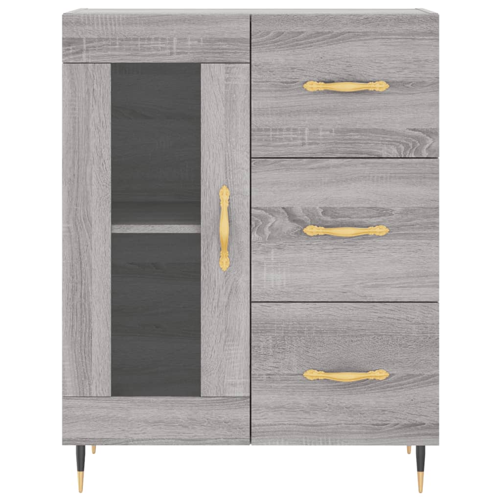 Dressoir 69,5X34X90 Cm Bewerkt Hout Grijs Sonoma Eikenkleurig