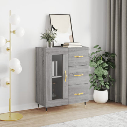 Dressoir 69,5X34X90 Cm Bewerkt Hout Grijs Sonoma Eikenkleurig