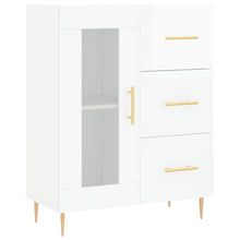 Dressoir 69,5X34X90 Cm Bewerkt Hout Hoogglans Wit