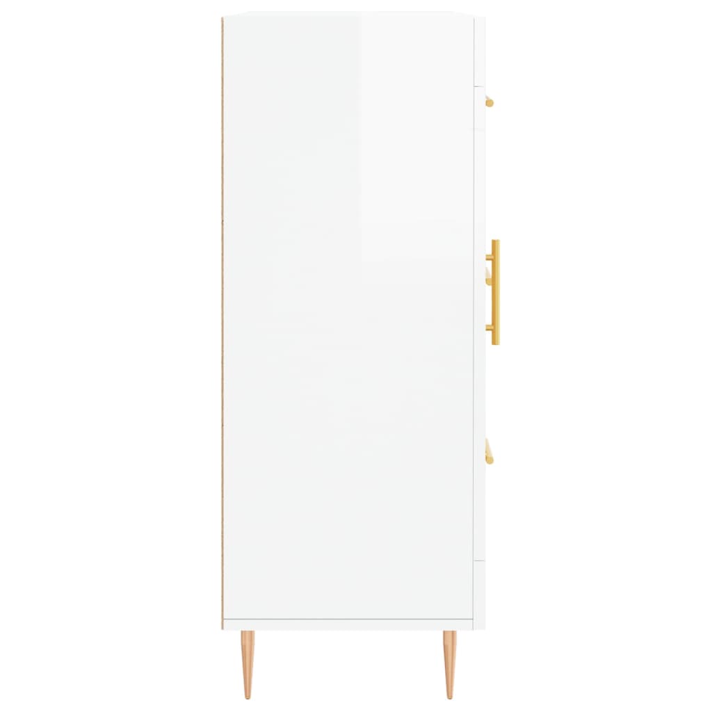 Dressoir 69,5X34X90 Cm Bewerkt Hout Hoogglans Wit