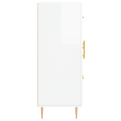 Dressoir 69,5X34X90 Cm Bewerkt Hout Hoogglans Wit