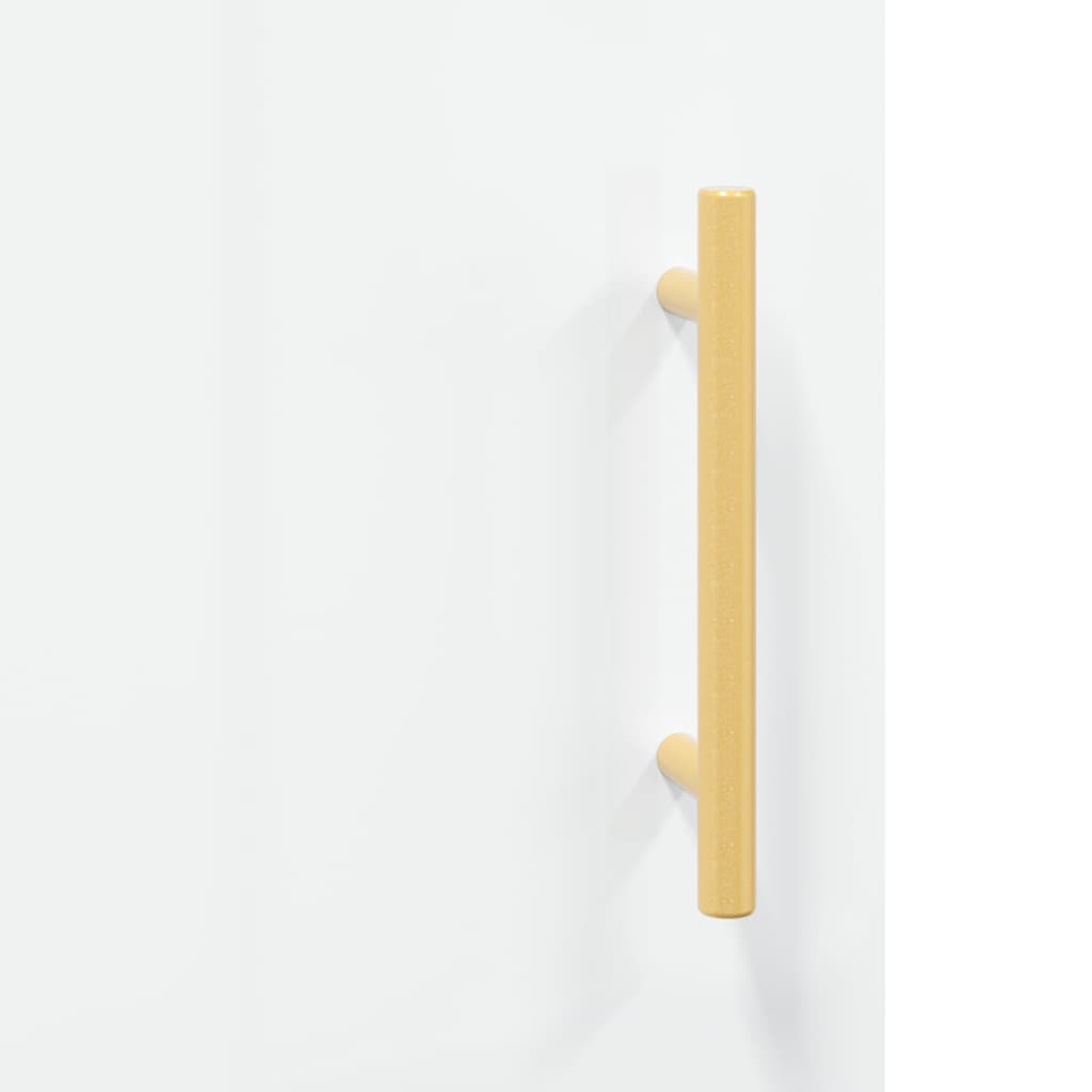 Dressoir 69,5X34X90 Cm Bewerkt Hout Hoogglans Wit