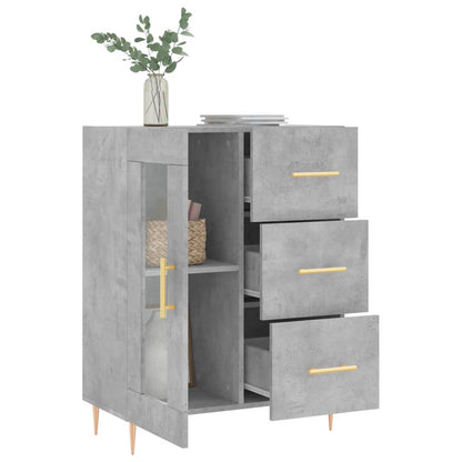 Dressoir 69,5X34X90 Cm Bewerkt Hout Betongrijs