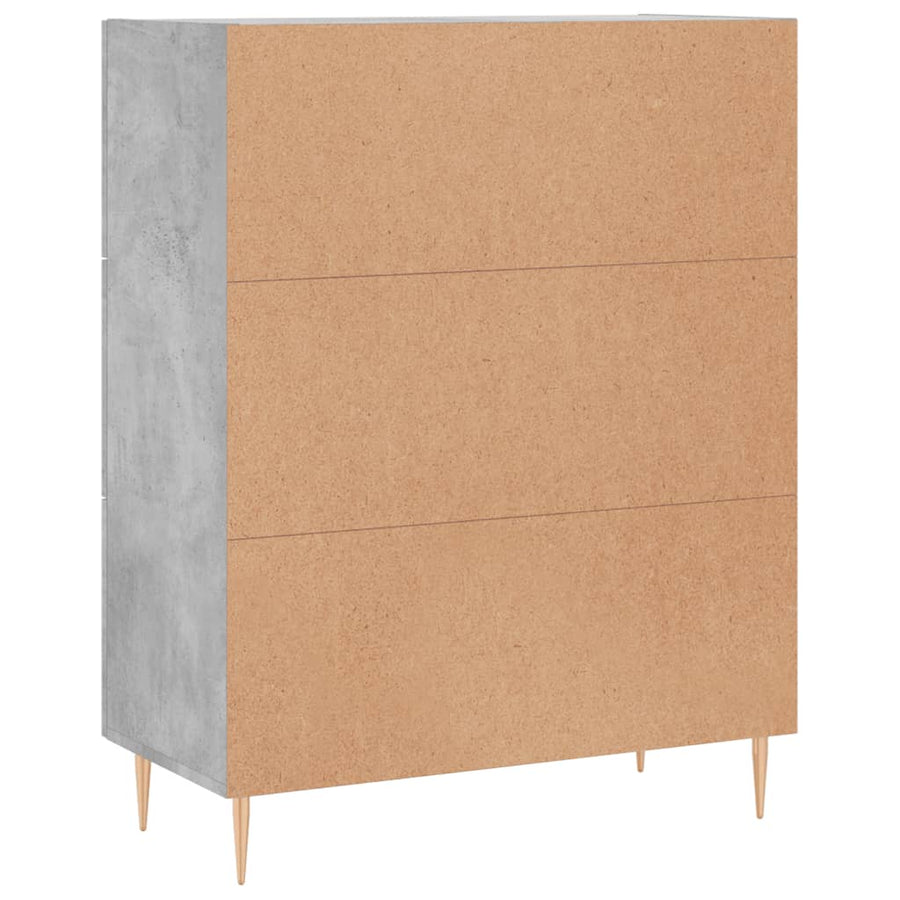 Dressoir 69,5X34X90 Cm Bewerkt Hout Betongrijs