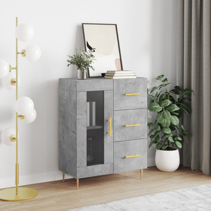 Dressoir 69,5X34X90 Cm Bewerkt Hout Betongrijs