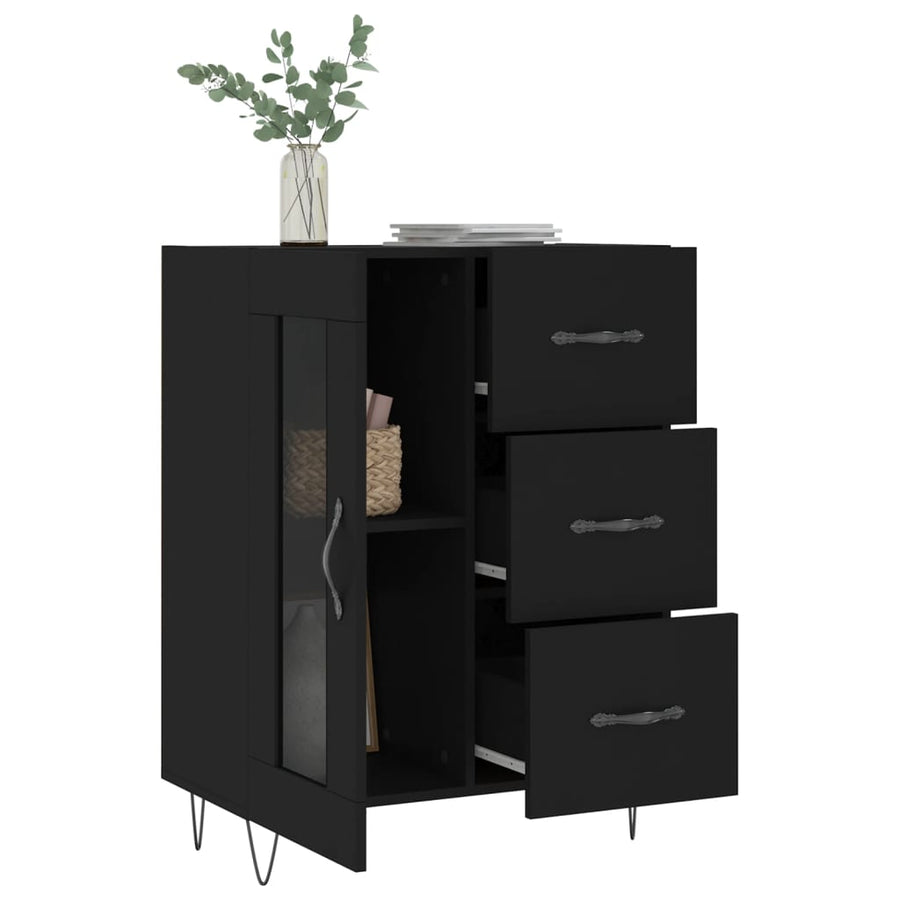 Dressoir 69,5X34X90 Cm Bewerkt Hout Zwart