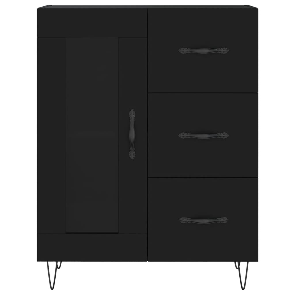 Dressoir 69,5X34X90 Cm Bewerkt Hout Zwart