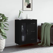 Sideboard 69.5x34x90 cm carved wood black