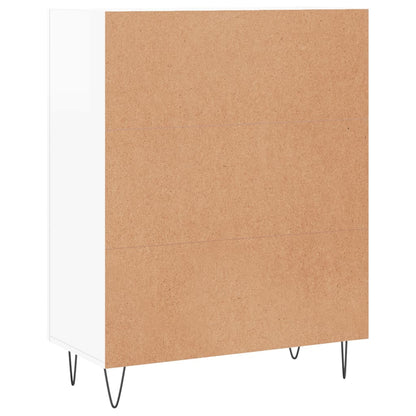 Dressoir 69,5X34X90 Cm Bewerkt Hout Hoogglans Wit