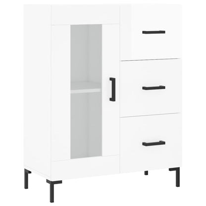 Dressoir 69,5X34X90 Cm Bewerkt Hout Hoogglans Wit