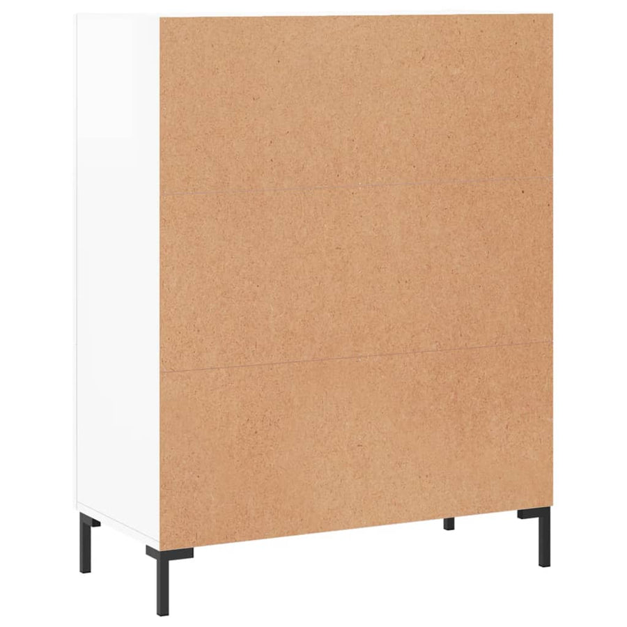 Dressoir 69,5X34X90 Cm Bewerkt Hout Hoogglans Wit