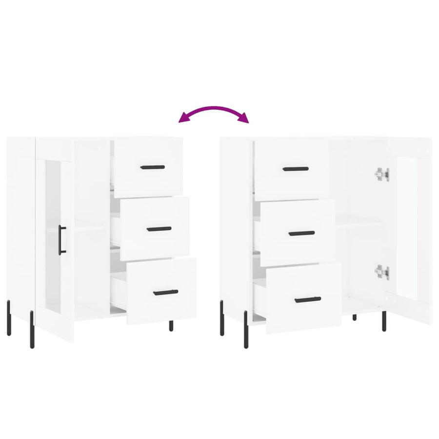 Dressoir 69,5X34X90 Cm Bewerkt Hout Wit