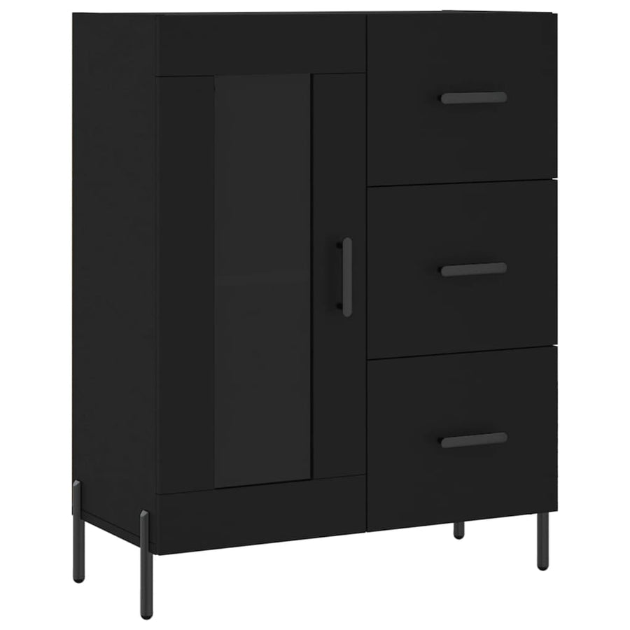 Dressoir 69,5X34X90 Cm Bewerkt Hout Zwart