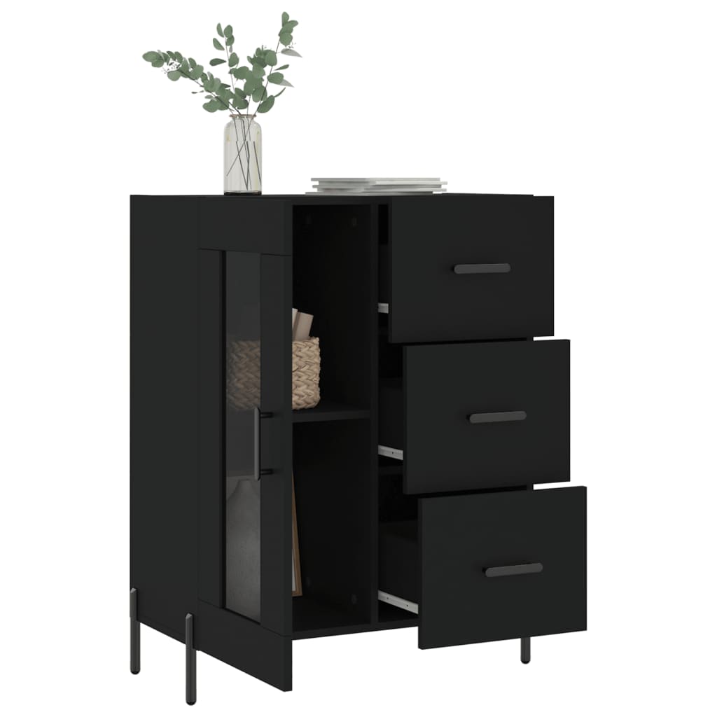 Dressoir 69,5X34X90 Cm Bewerkt Hout Zwart