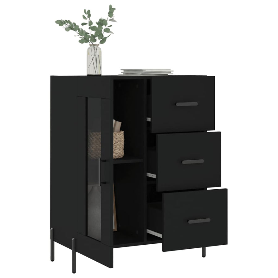 Dressoir 69,5X34X90 Cm Bewerkt Hout Zwart