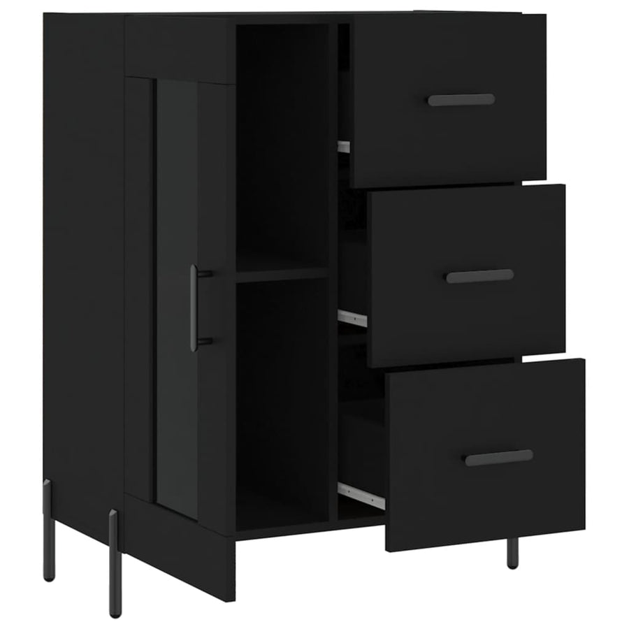 Dressoir 69,5X34X90 Cm Bewerkt Hout Zwart
