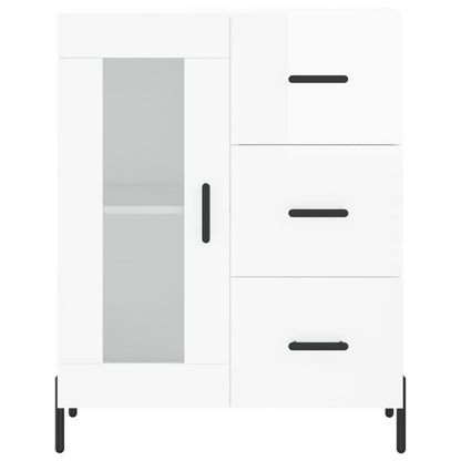 Dressoir 69,5X34X90 Cm Bewerkt Hout Hoogglans Wit