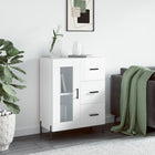 Sideboard 69.5x34x90 cm treated wood high gloss white