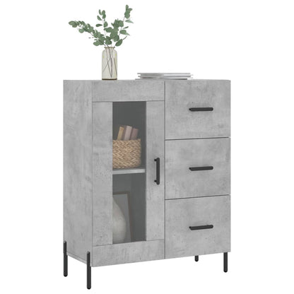 Dressoir 69,5X34X90 Cm Bewerkt Hout Betongrijs