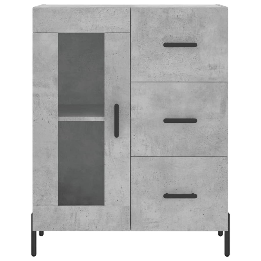 Dressoir 69,5X34X90 Cm Bewerkt Hout Betongrijs