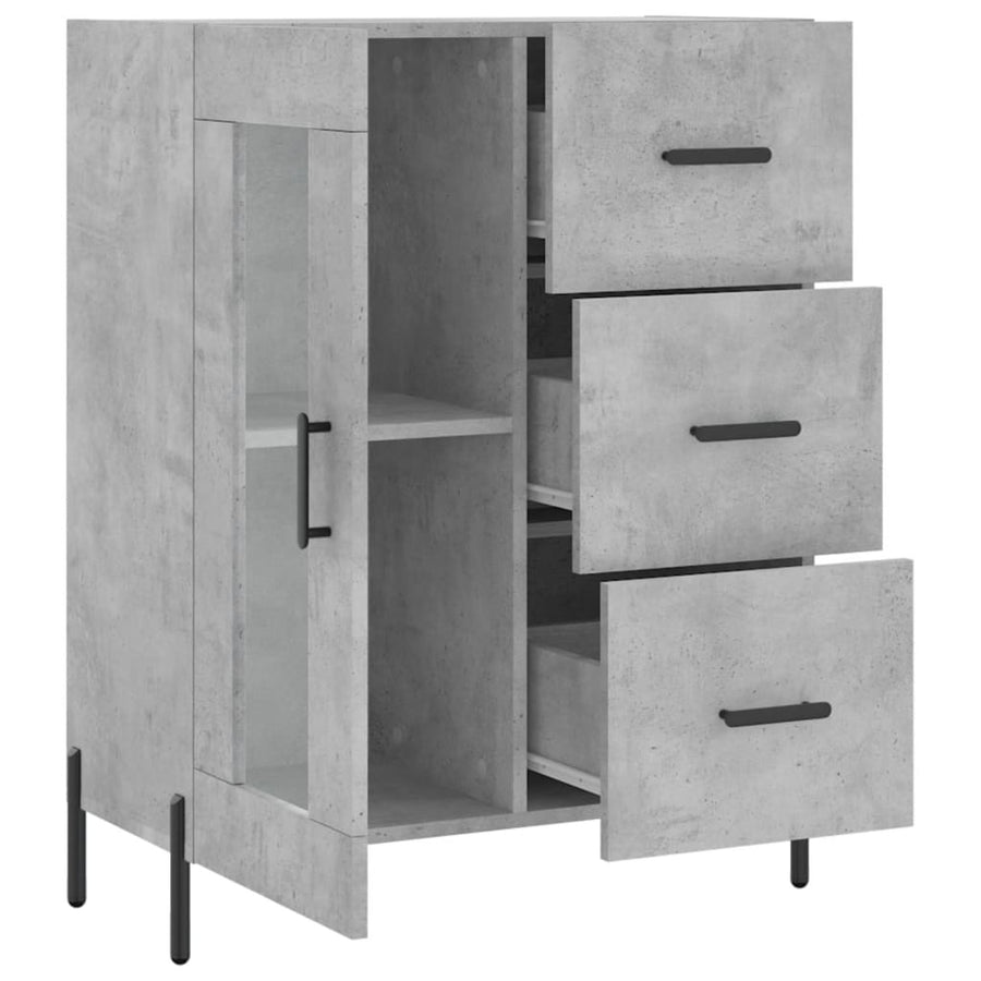 Dressoir 69,5X34X90 Cm Bewerkt Hout Betongrijs