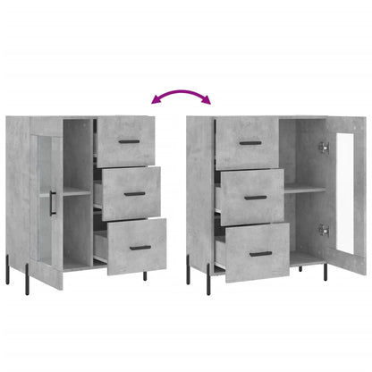 Dressoir 69,5X34X90 Cm Bewerkt Hout Betongrijs
