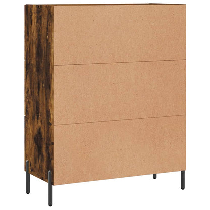Dressoir 69,5X34X90 Cm Bewerkt Hout Gerookt Eikenkleurig
