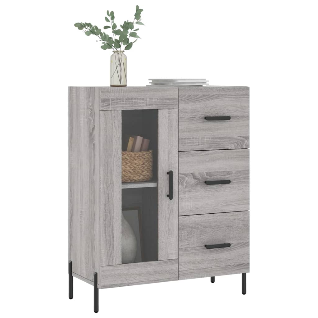 Dressoir 69,5X34X90 Cm Bewerkt Hout Grijs Sonoma Eikenkleurig