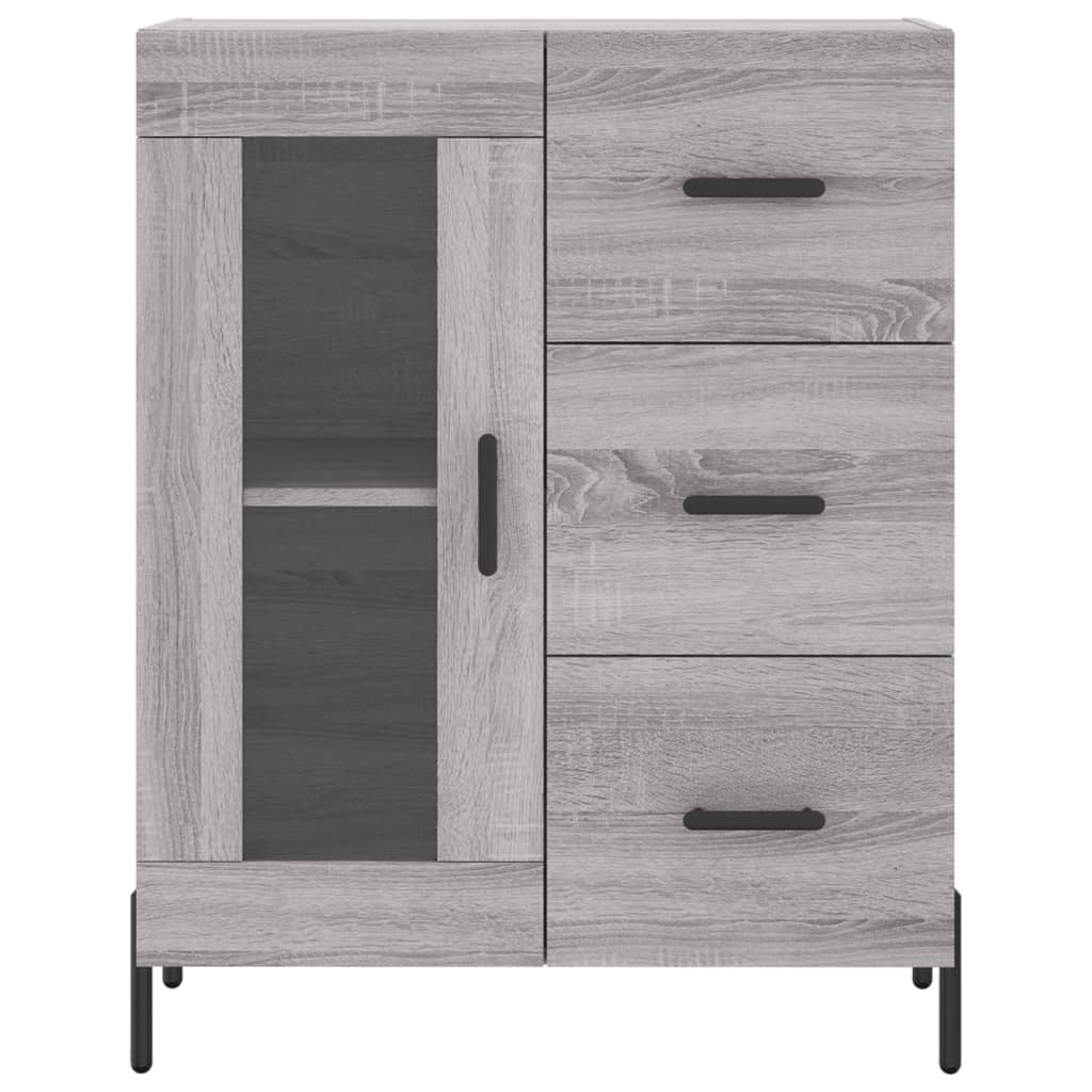 Dressoir 69,5X34X90 Cm Bewerkt Hout Grijs Sonoma Eikenkleurig