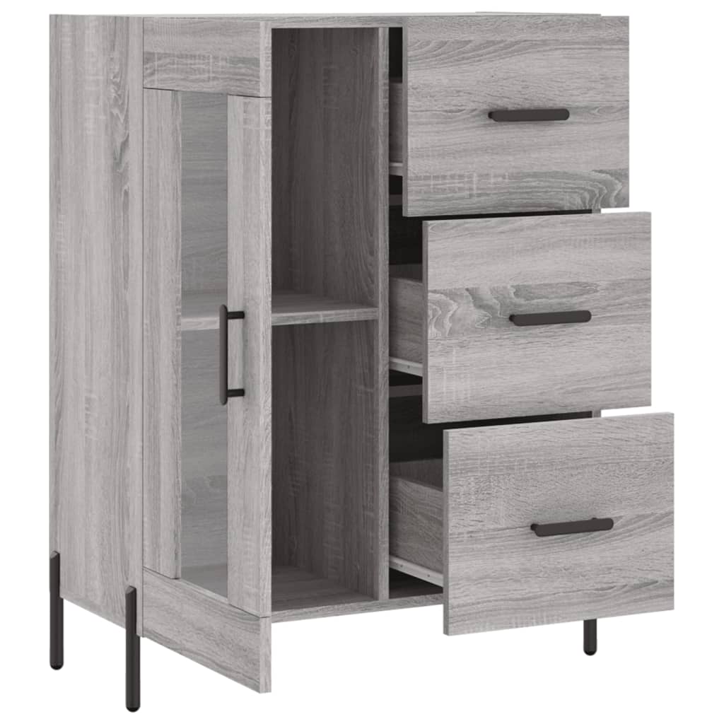 Dressoir 69,5X34X90 Cm Bewerkt Hout Grijs Sonoma Eikenkleurig