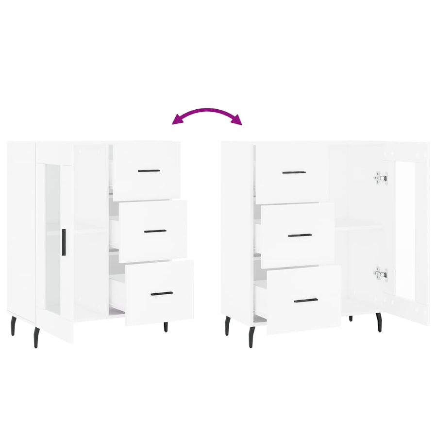 Dressoir 69,5X34X90 Cm Bewerkt Hout Wit