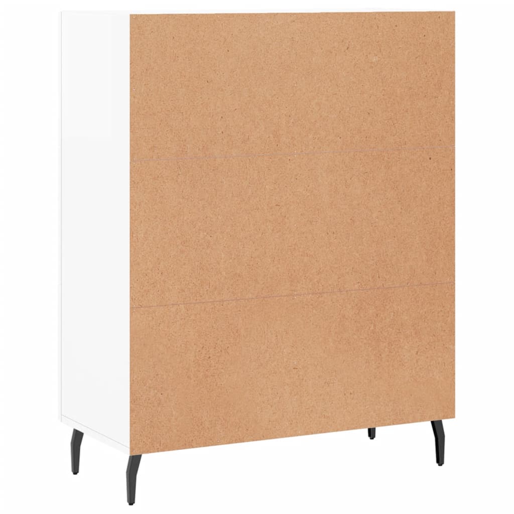 Dressoir 69,5X34X90 Cm Bewerkt Hout Hoogglans Wit