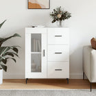 Sideboard 69.5x34x90 cm treated wood high gloss white